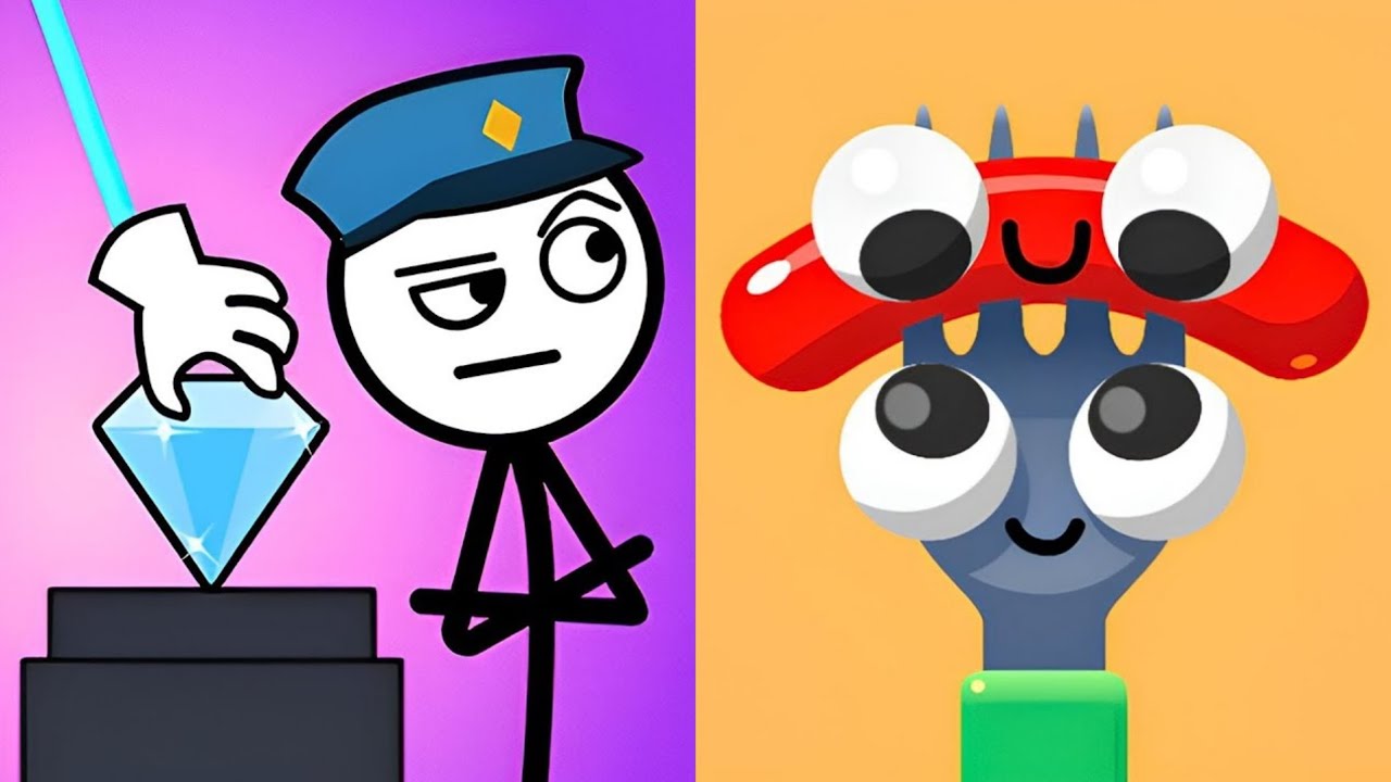 Fork N Sausage vs Thief Puzzle: to pass a level - Satisfying ASMR Gameplay All Levels
