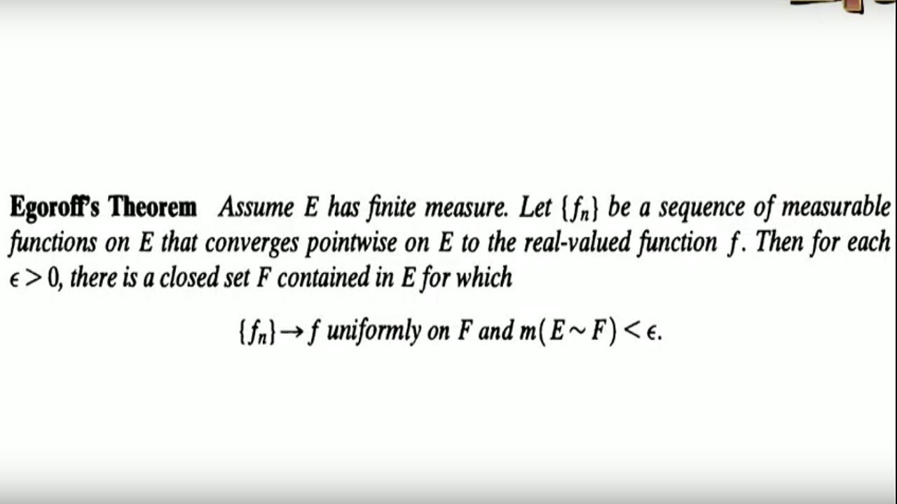 Egoroff's theorem II Hindi II Real Analysis II Msc 1 II Royden II Pune University