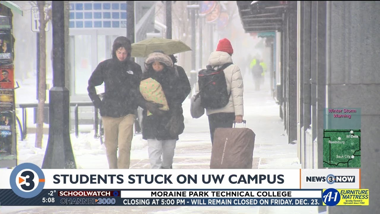 UW-Madison students stuck on campus due to blizzard