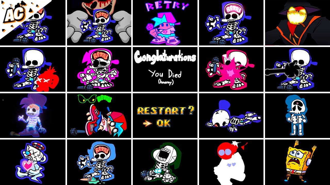 Top 20 Game Over Screens in Friday Night Funkin'