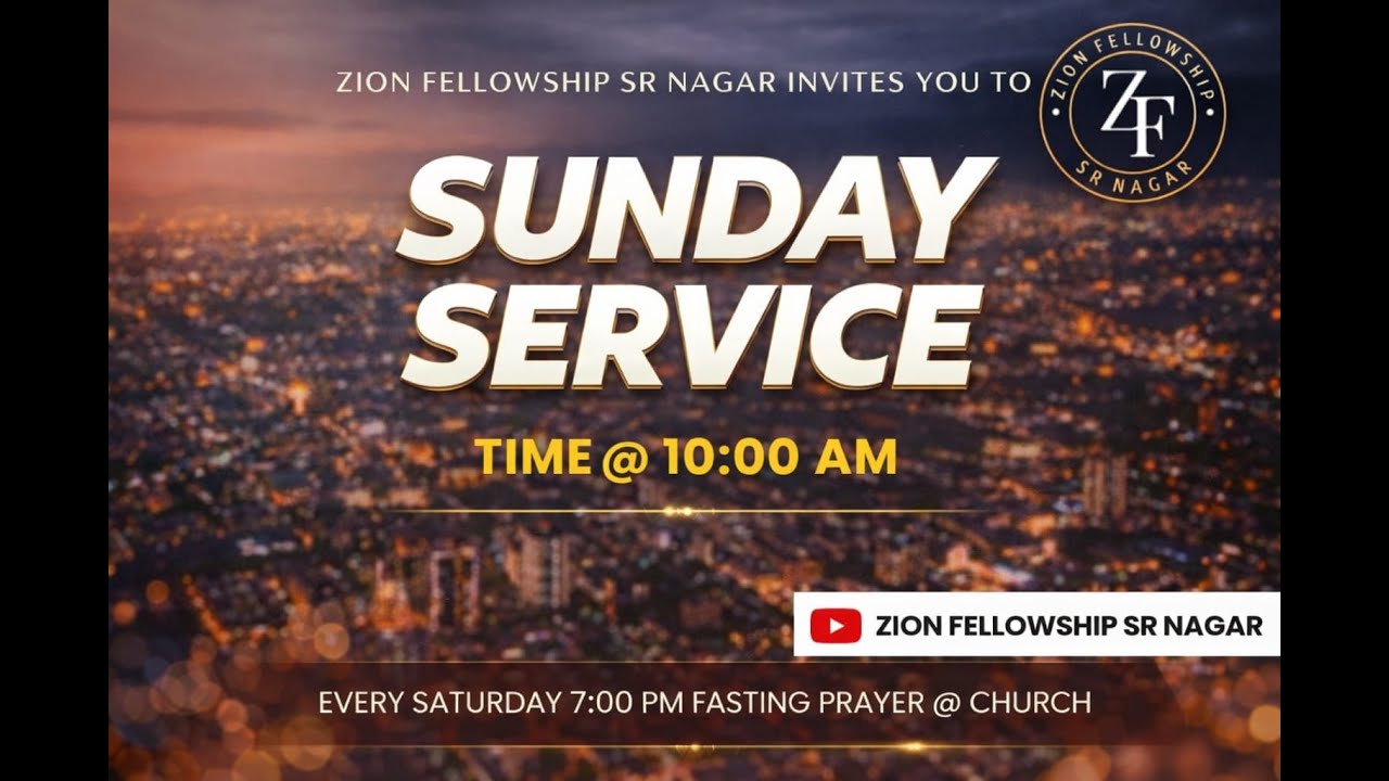 Sunday Worship Service || 01-02-2026 ||  Zion Fellowship church || SR Nagar