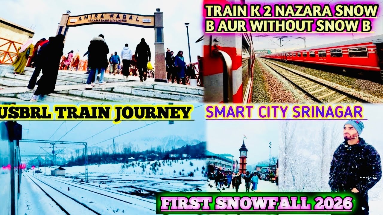 Usbrl | Srinagar to Banihal train 🚆 Journey |Smart City Srinagar latest Update || heavy Snowfall 🌧️