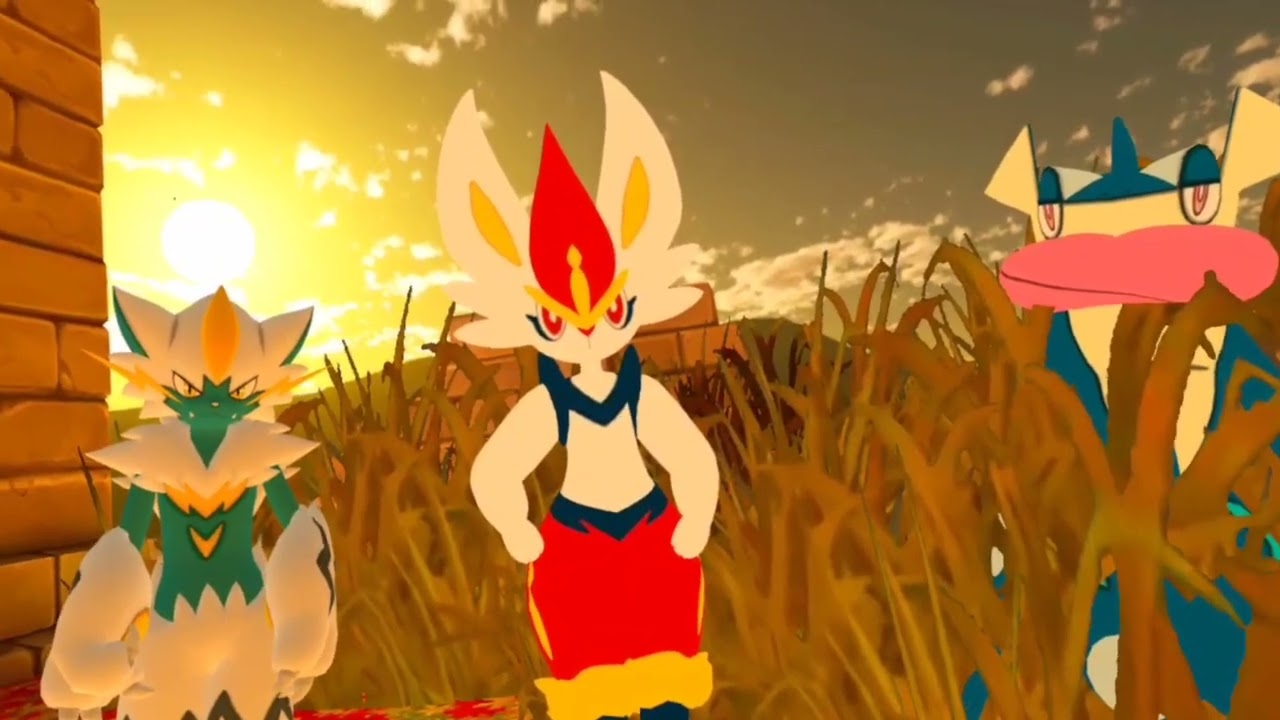AquaFire runs into a Cinderace, Greninja, and Zettaora