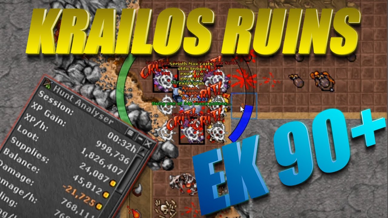 [TIBIA] EK 90 - Krailos Ruins | 1,8KK XP