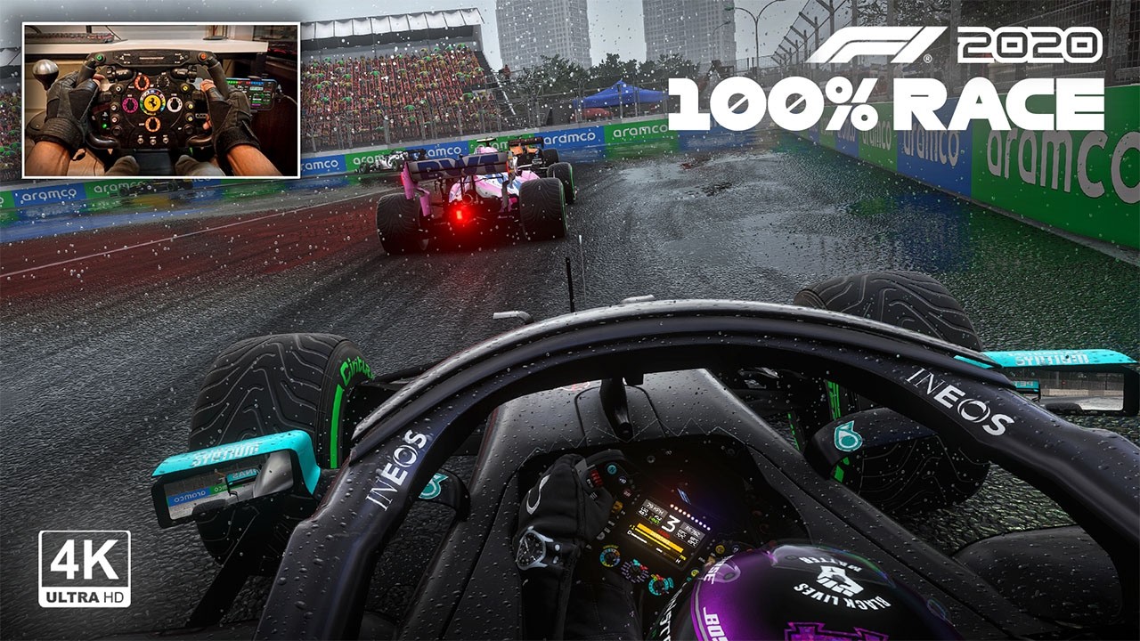 Lewis Hamilton's Mercedes AMG W11 - 2020 Vietnamese GP 100% Race | F1 2020 Steering Wheel Gameplay