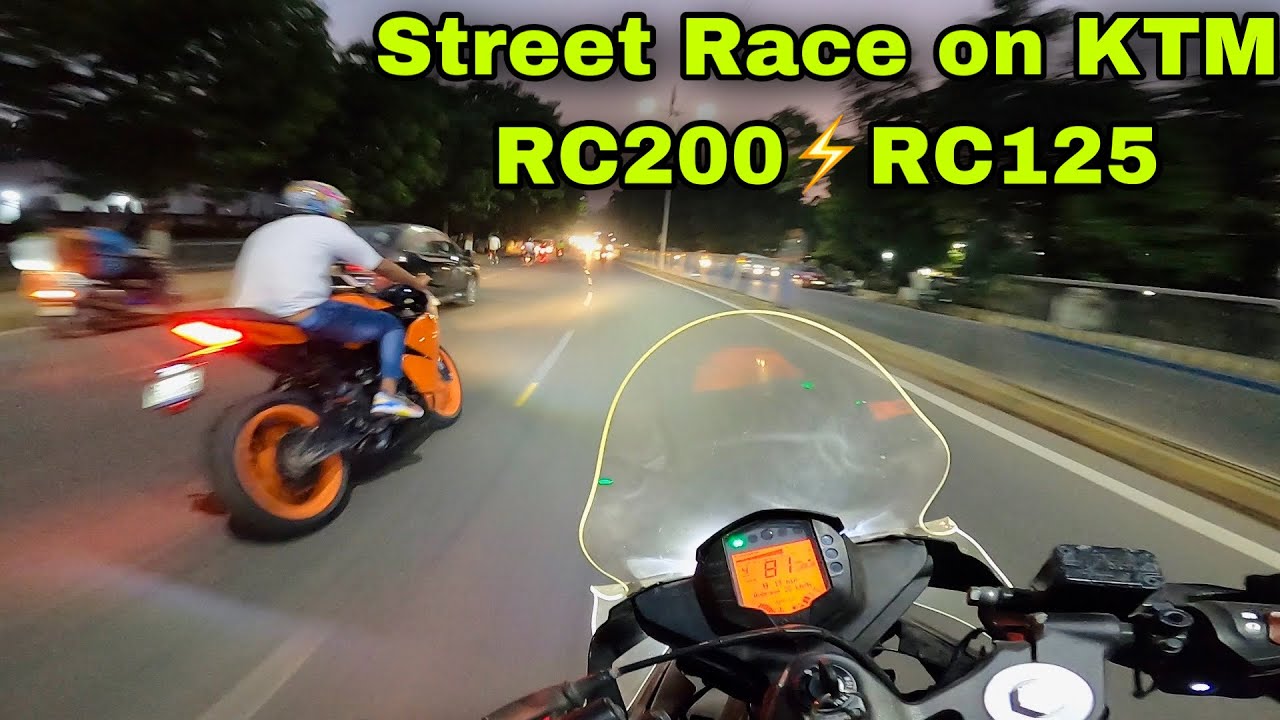 GoPro Crashed 😭 | KTM RC200 vs RC125 | Street Race + Close Calls 🔥