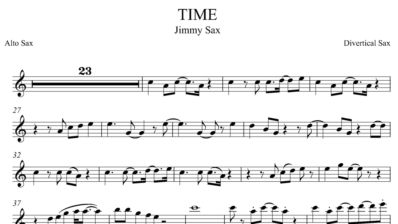 Time Jimmy Sax alto free score whit backing track