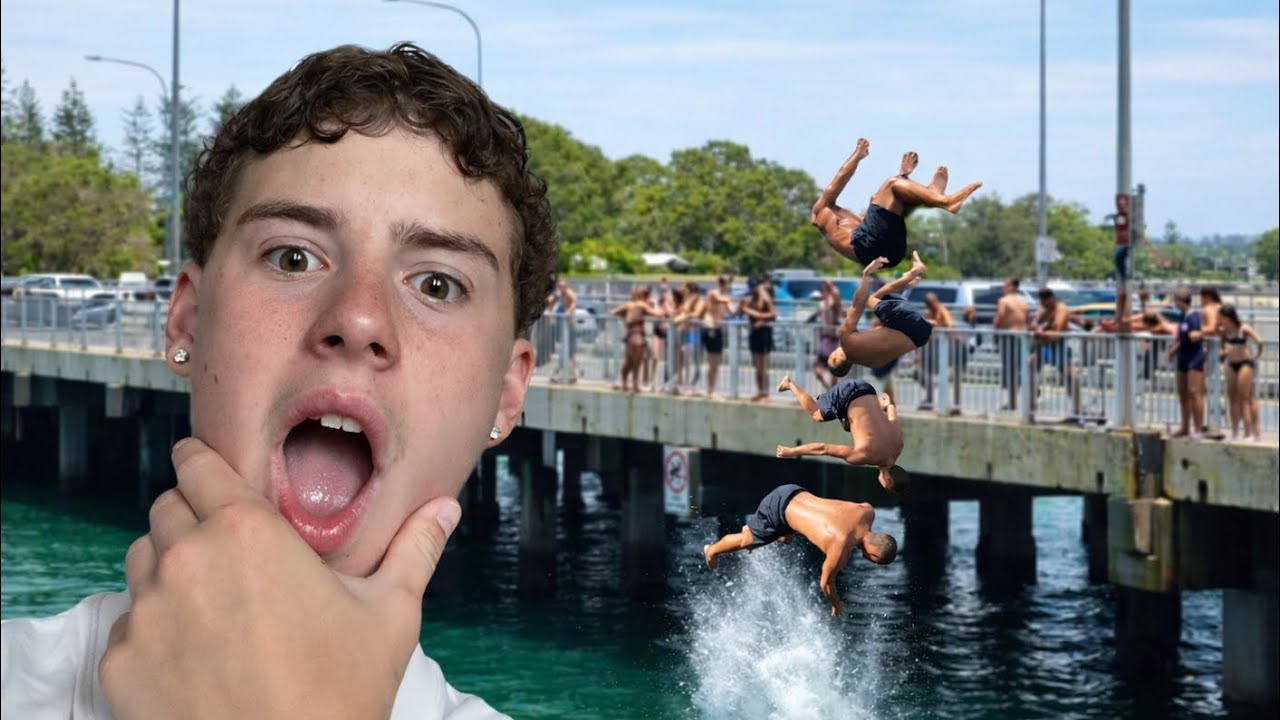 INSANE backflip of the Tallebudgera creek bridge!!! 