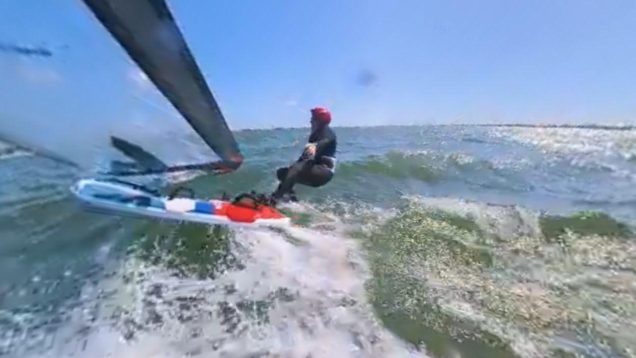 Windsurfing - Water Starting the 9.0 For the First Time