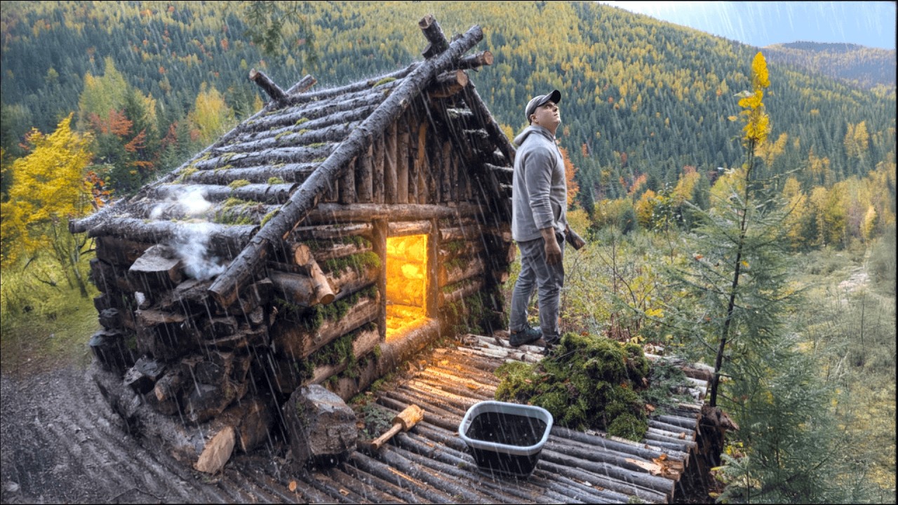 Mountain Terrace Build &mdash; Cabin, Fireplace & Autumn Storms