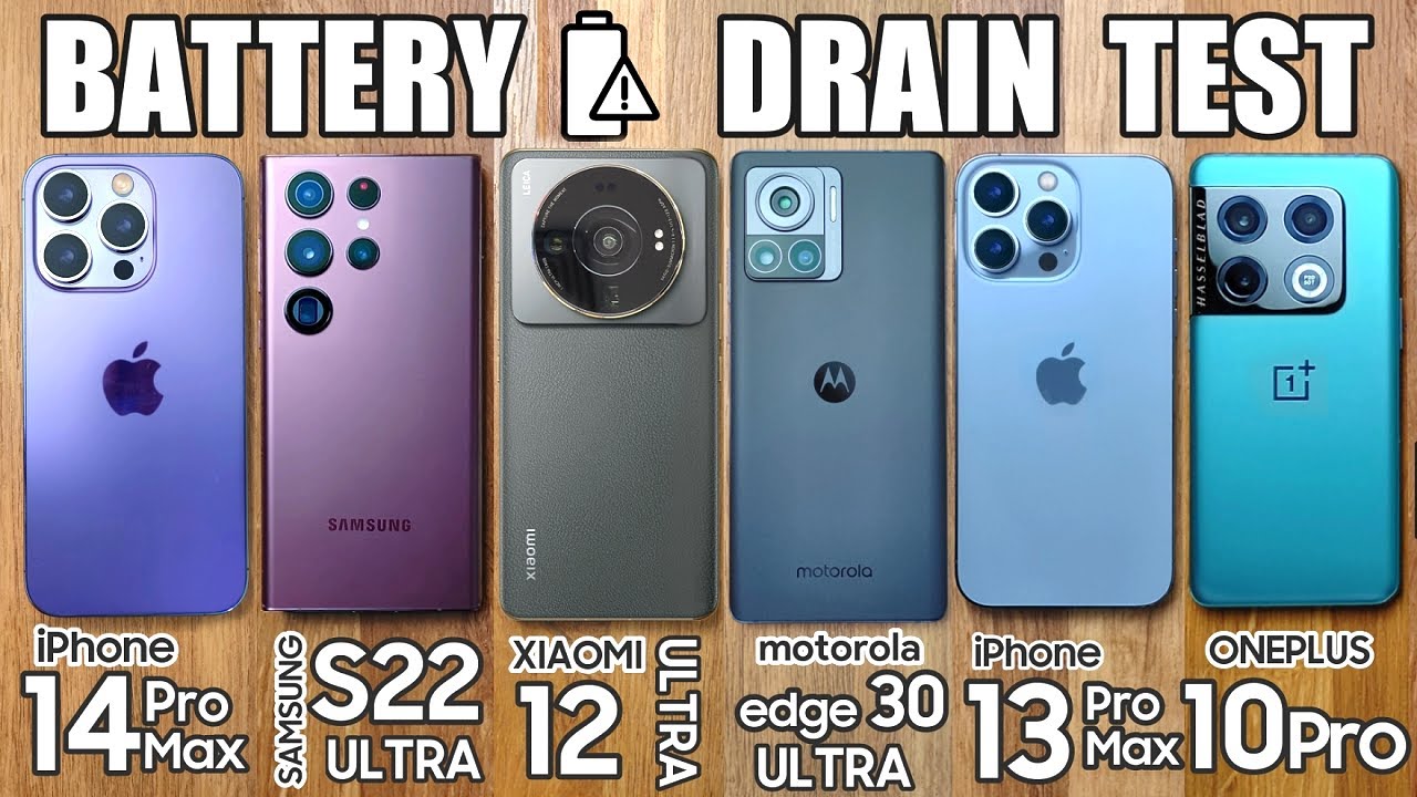iPhone 14 Pro Max vs Samsung S22 Ultra / Xiaomi 12S Ultra / OnePlus 10 Pro - BATTERY DRAIN TEST!