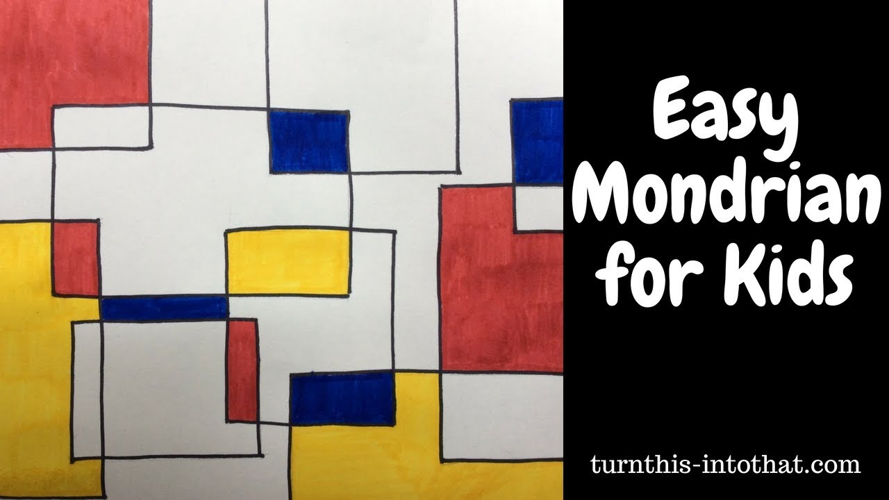 Easy Mondrian Drawing for Kids - Primary Colors Lessons for Kids