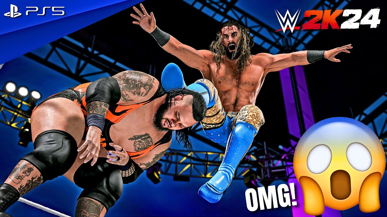WWE 2K24 - Bronson Reed vs. Seth Rollins - Full Match at WWE Crown Jewel | PS5™ [4K60]