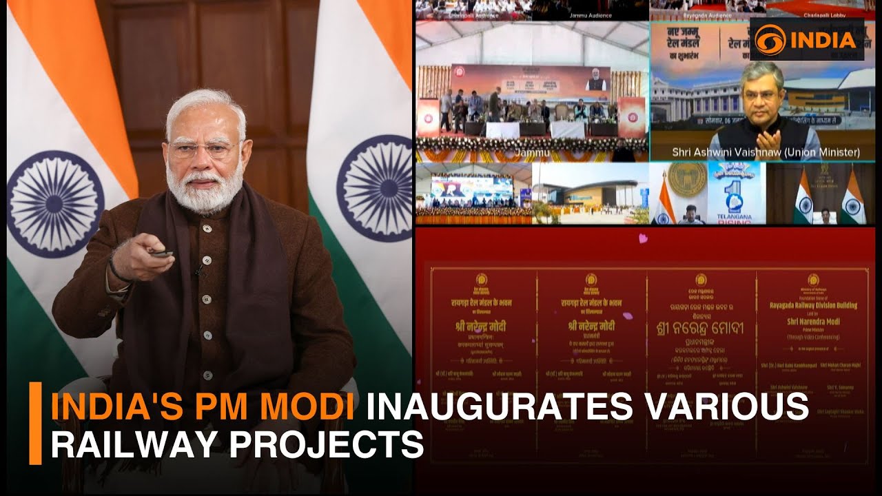 India's PM Modi inaugurates various railway projects | DD India