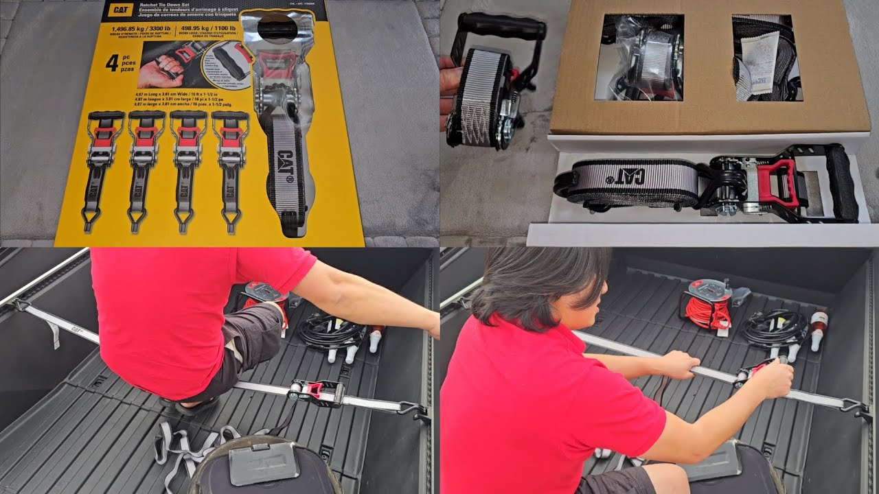Costco Sale Item Review CAT Ratchet Tie Down Set Straps Double Injection Wide Ergonomic Comfort Grip