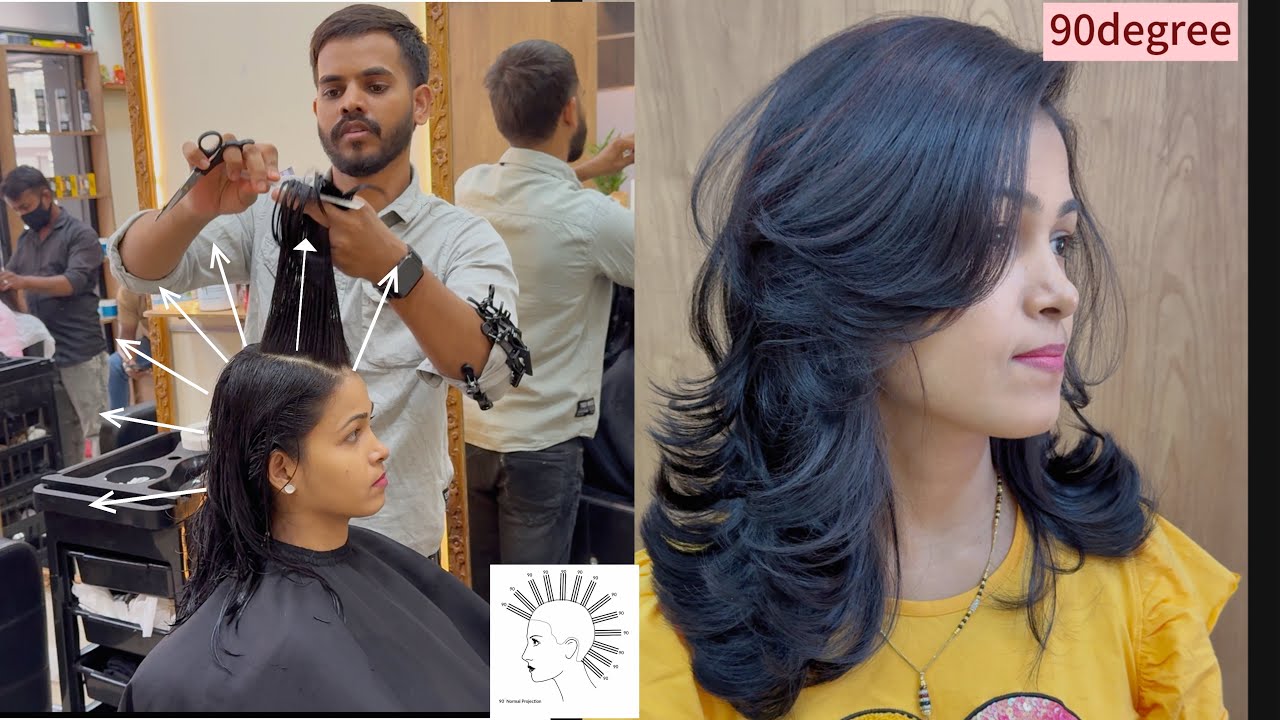HOW TO DO 90 DEGREE HAIR CUT | 90 degree hair cut kaise kare | step by step | very easy