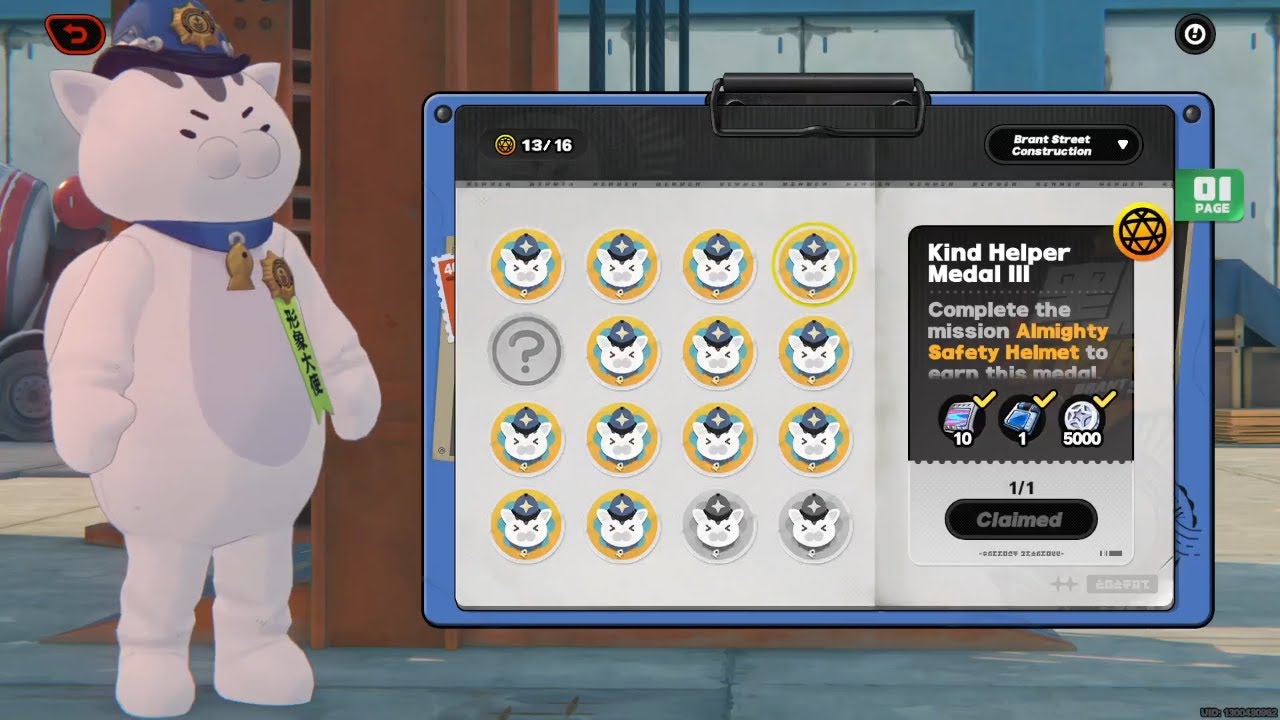 Zenless Zone Zero Kind Helper Medal III Brant Street Construction Officer Mewmew