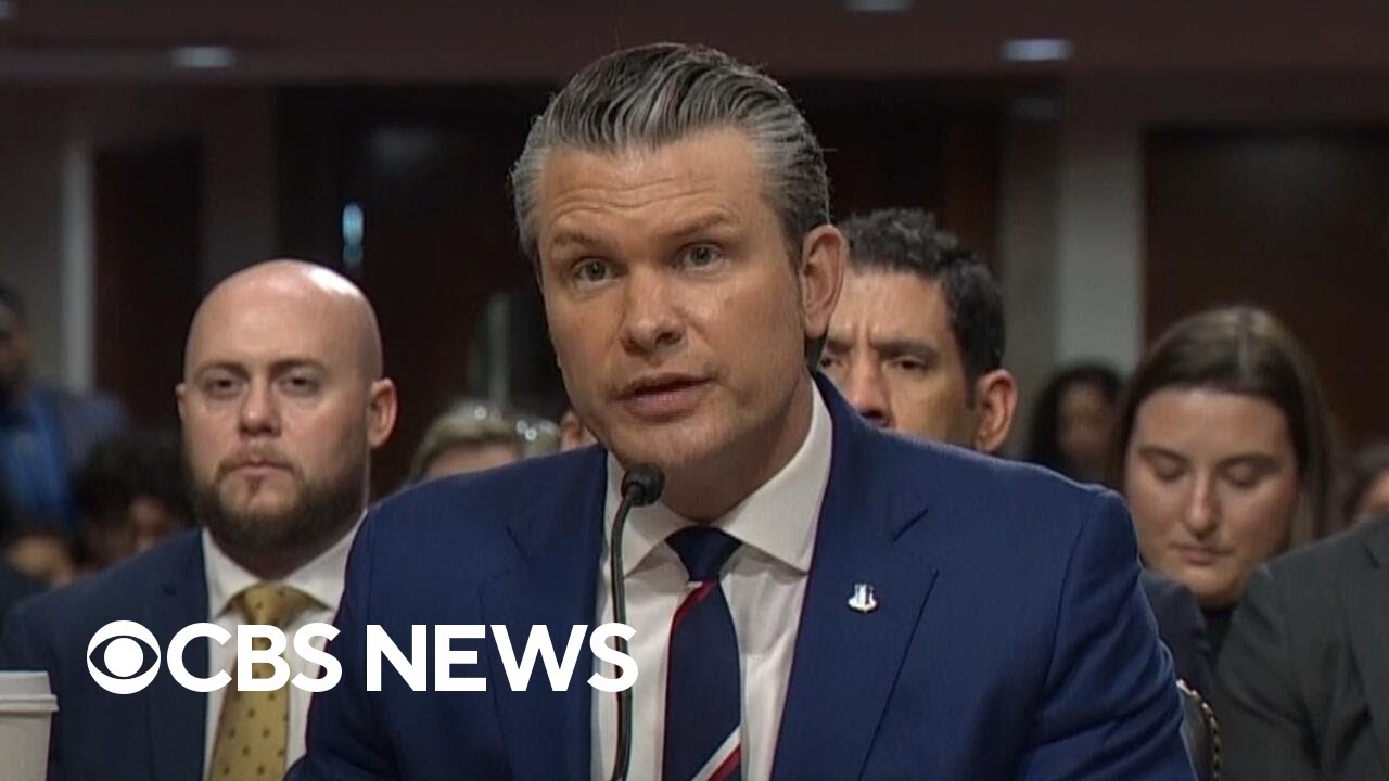 Hegseth, Caine tout Pentagon's successes in opening statements briefly interrupted by protester