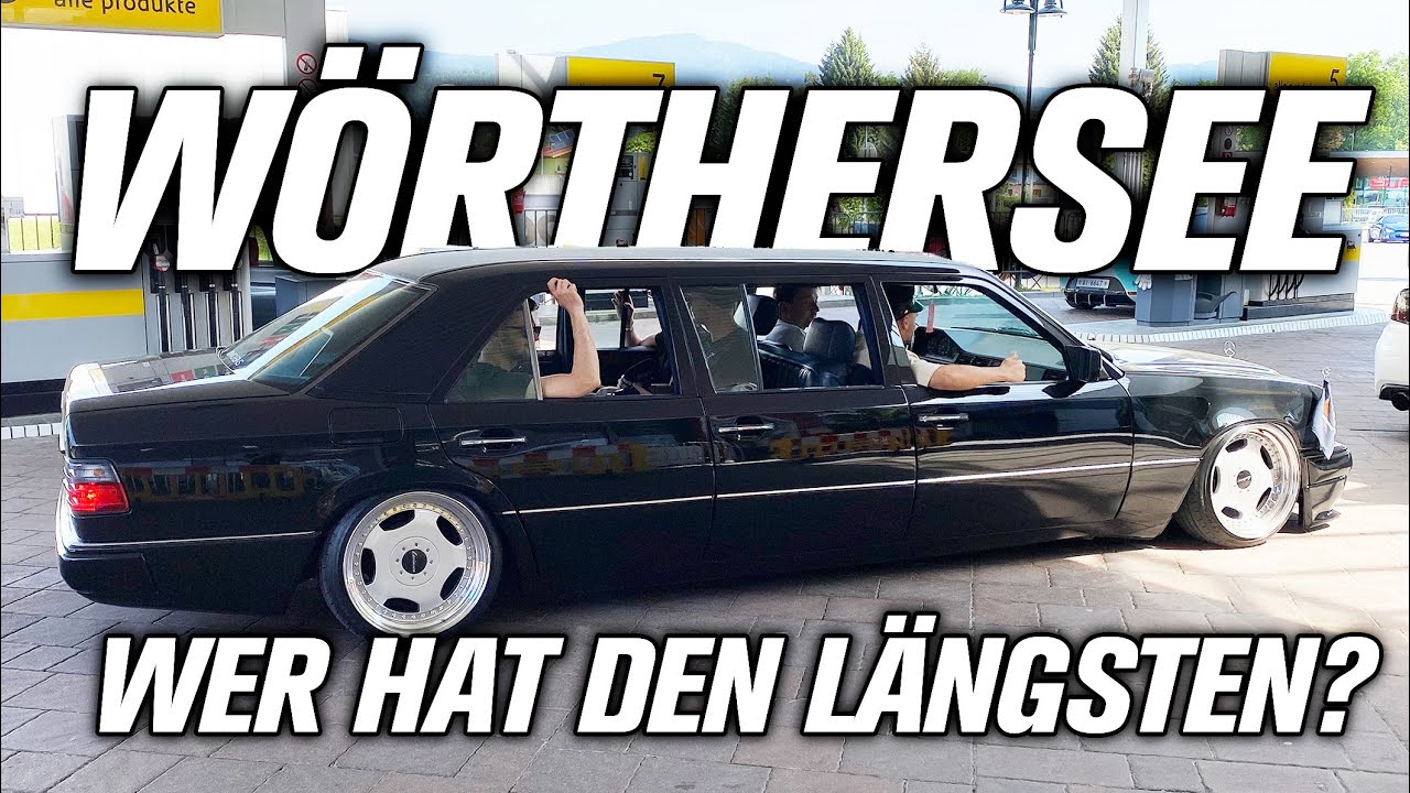 Stilecht mit der STRETCH LIMO zum 5* Hotel - 6 Meter langer W124 auf Luft am Wörthersee!