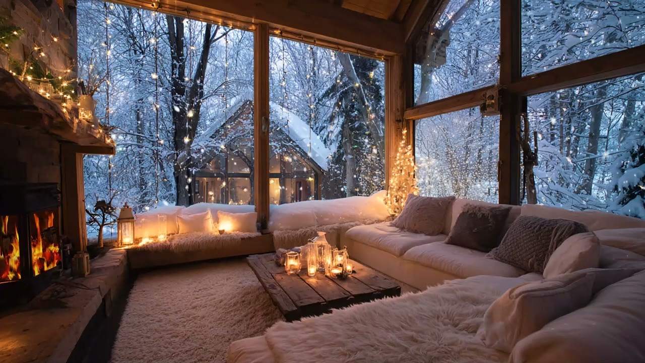 🎶 3 HOUR Snowfall & Winter Piano Lounge Music | Relax, Study, Focus & Unwind with Peaceful Sounds