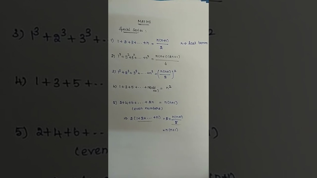 Maths Special series formulas| TNTET P1 & P2|