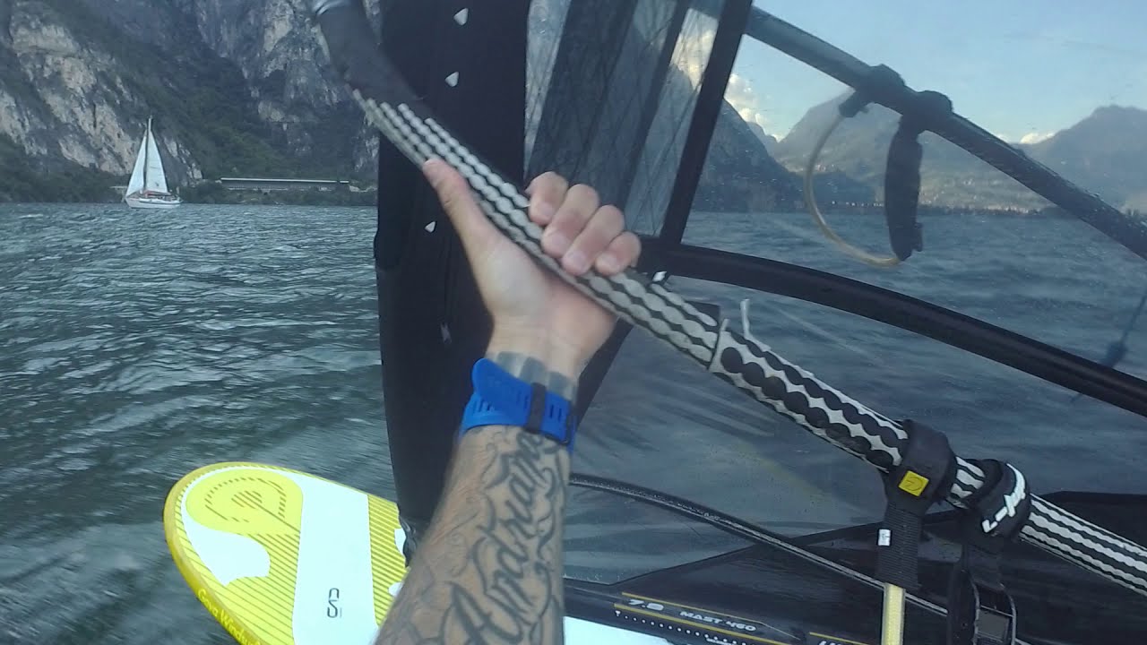 Slalom Windsurfing in  Lake Garda with Point-7 AC-K Pro