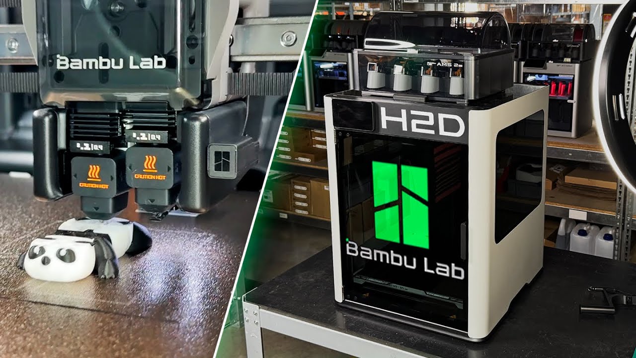 NEW Bambu Lab H2D Combo - Pro 3D Printer Unboxing, Setup & First Test Print! #bambulab