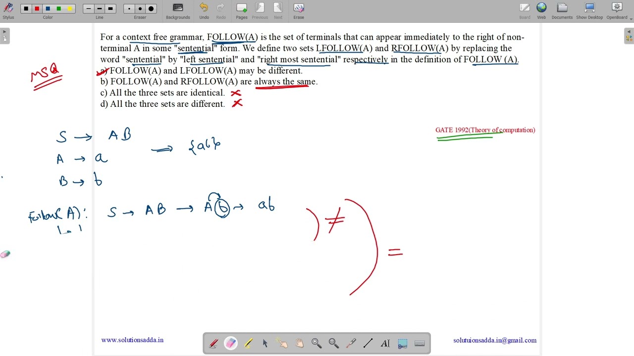 GATE 1992 | CD | FIRST | FOLLOW | CFG | GATE TEST SERIES | SOLUTIONS ADDA | EXPLAINED BY VIVEK