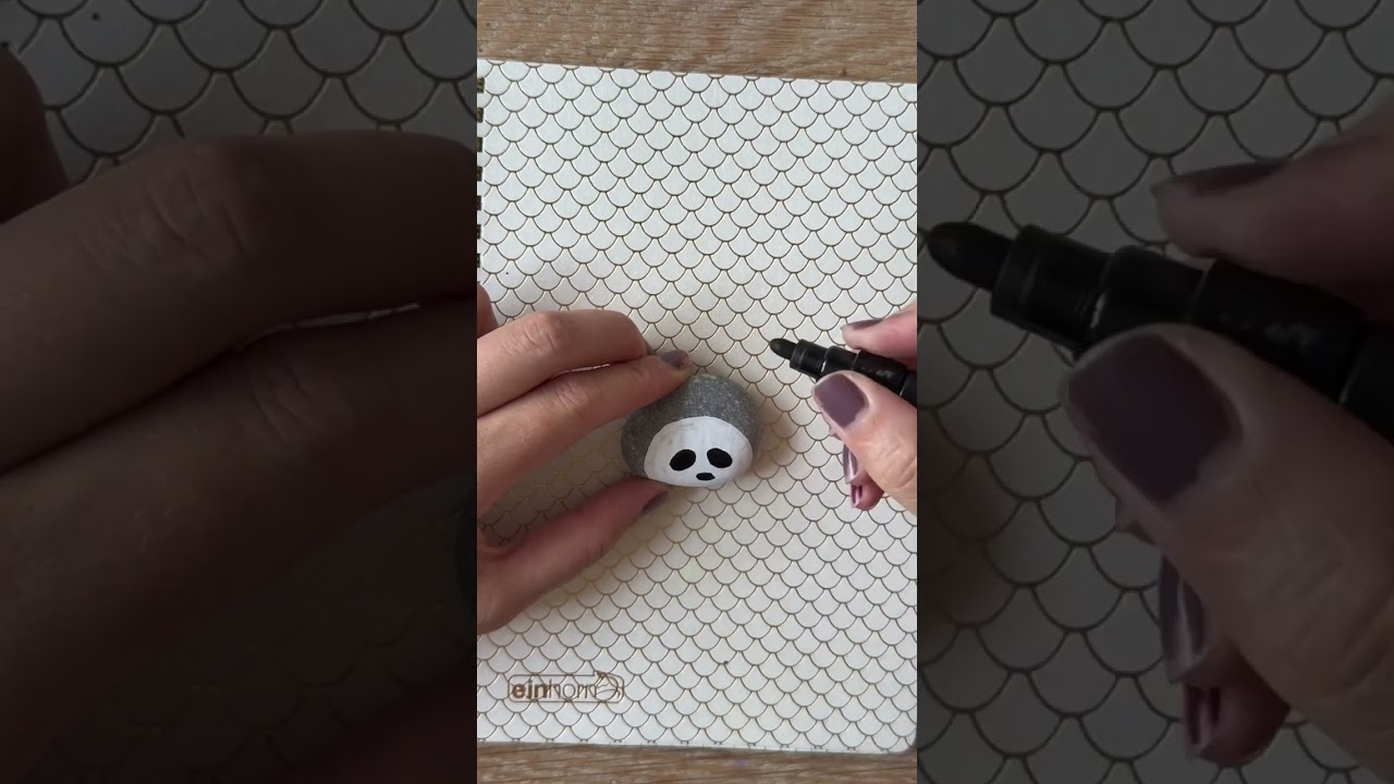 Panda on a Rock 🐼 Roztomilá panda na kamínku – jednoduché a radostné tvoření