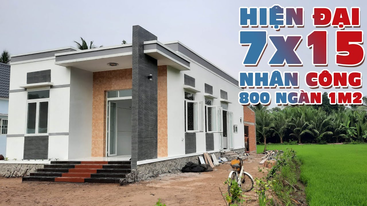 Tham quan nhà cấp 4 phong cách hiện đại diện tích 7x15 chi phí nhân công 800 ngàn 1m2
