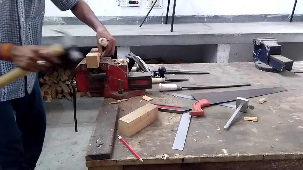 CROSS JOINT PRACTICE IN CARPENTRY SHOP IN हिंदी