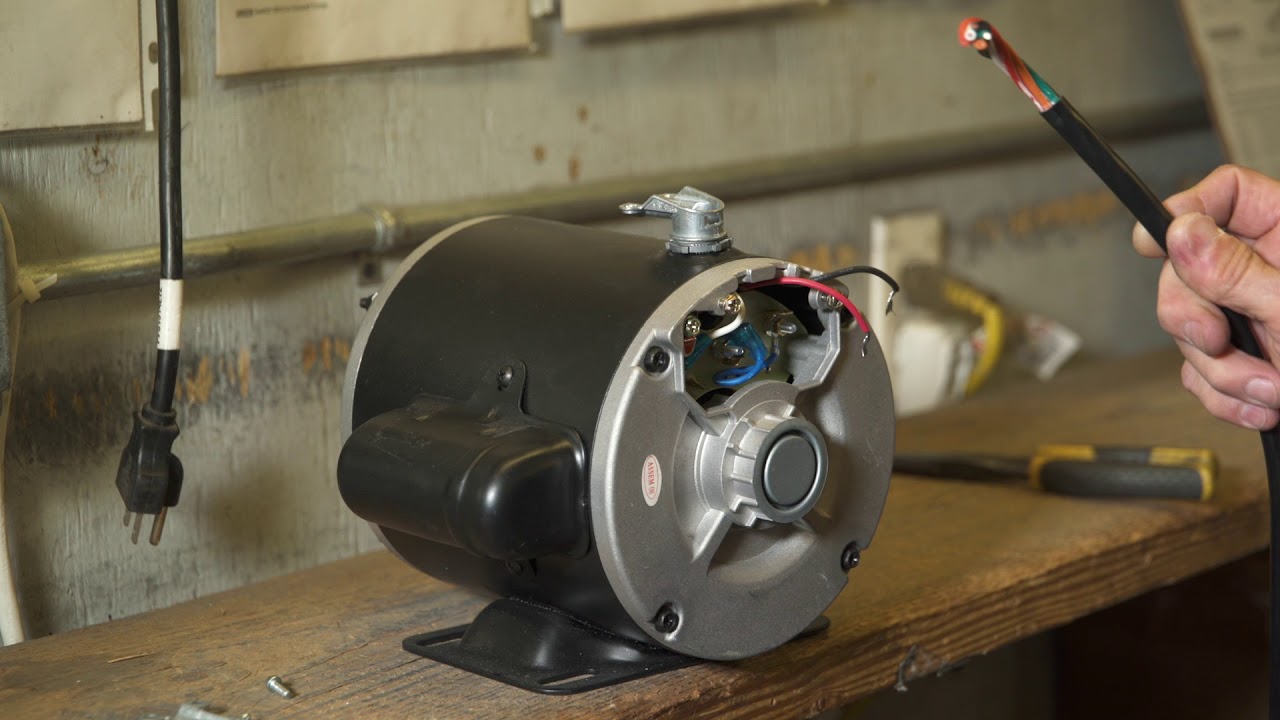 Elite Motors - 3/4 HP Painted 56 Frame Boat Lift Motor - 110v Wiring