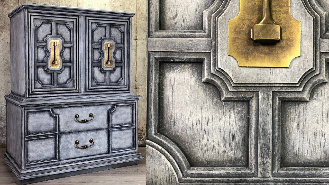 How to Chalk Paint a Dresser / Creating a Stone Finish