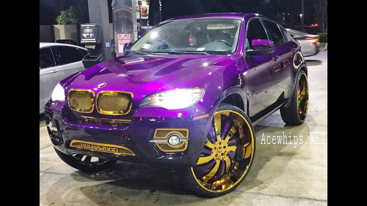 AceWhips.NET- Candy Purple BMW X6 on Gold 30