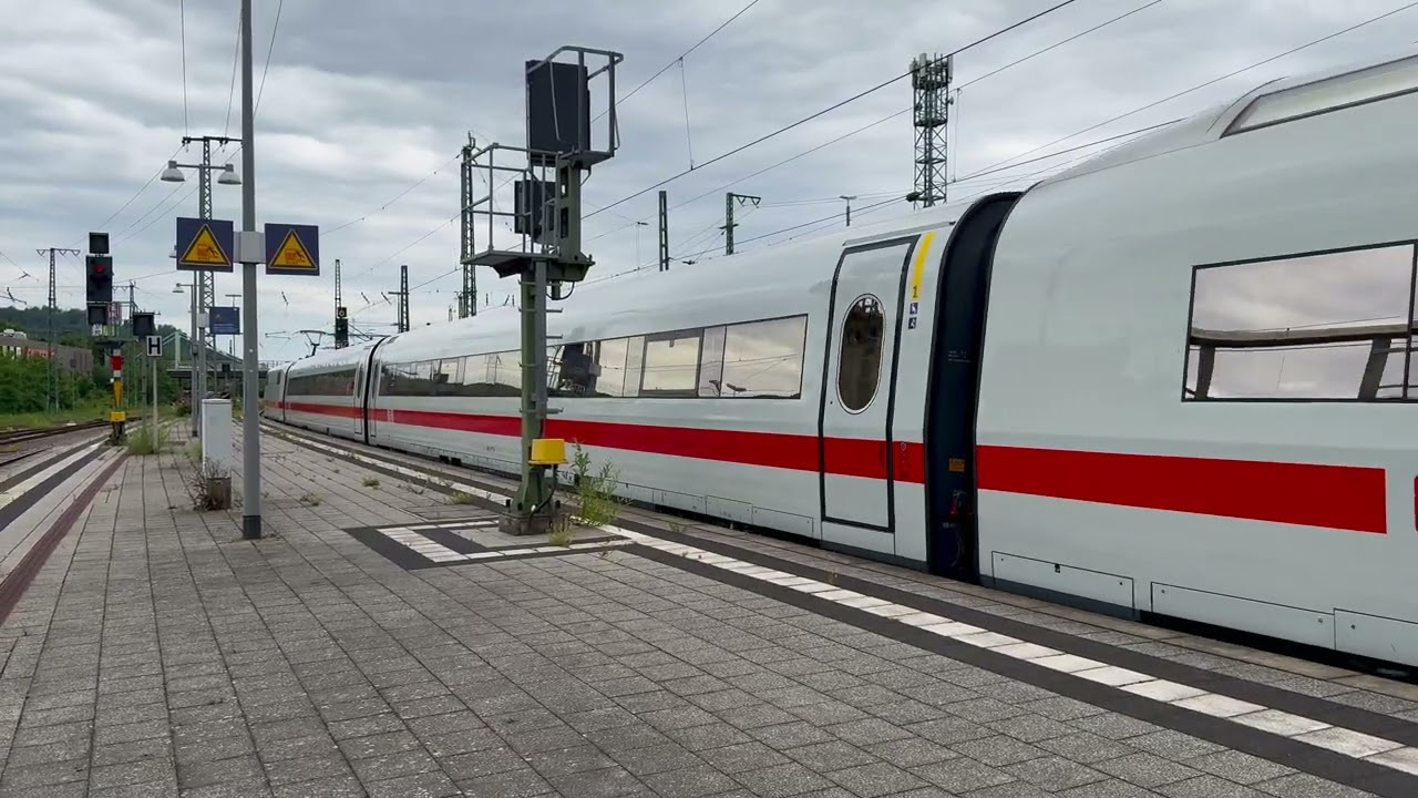 Zu Gast in Bruchsal - Ausfahrt eines frisch lackierten ICE 1 LDV als ICE 1066 (4K)