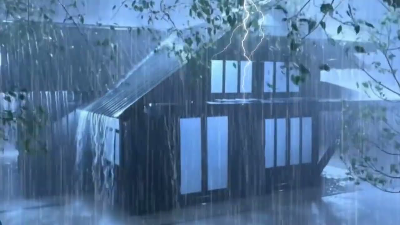 Rain on Wooden Roof for Sleep 🌧️ Quiet Countryside Night Ambience (1 Hour)