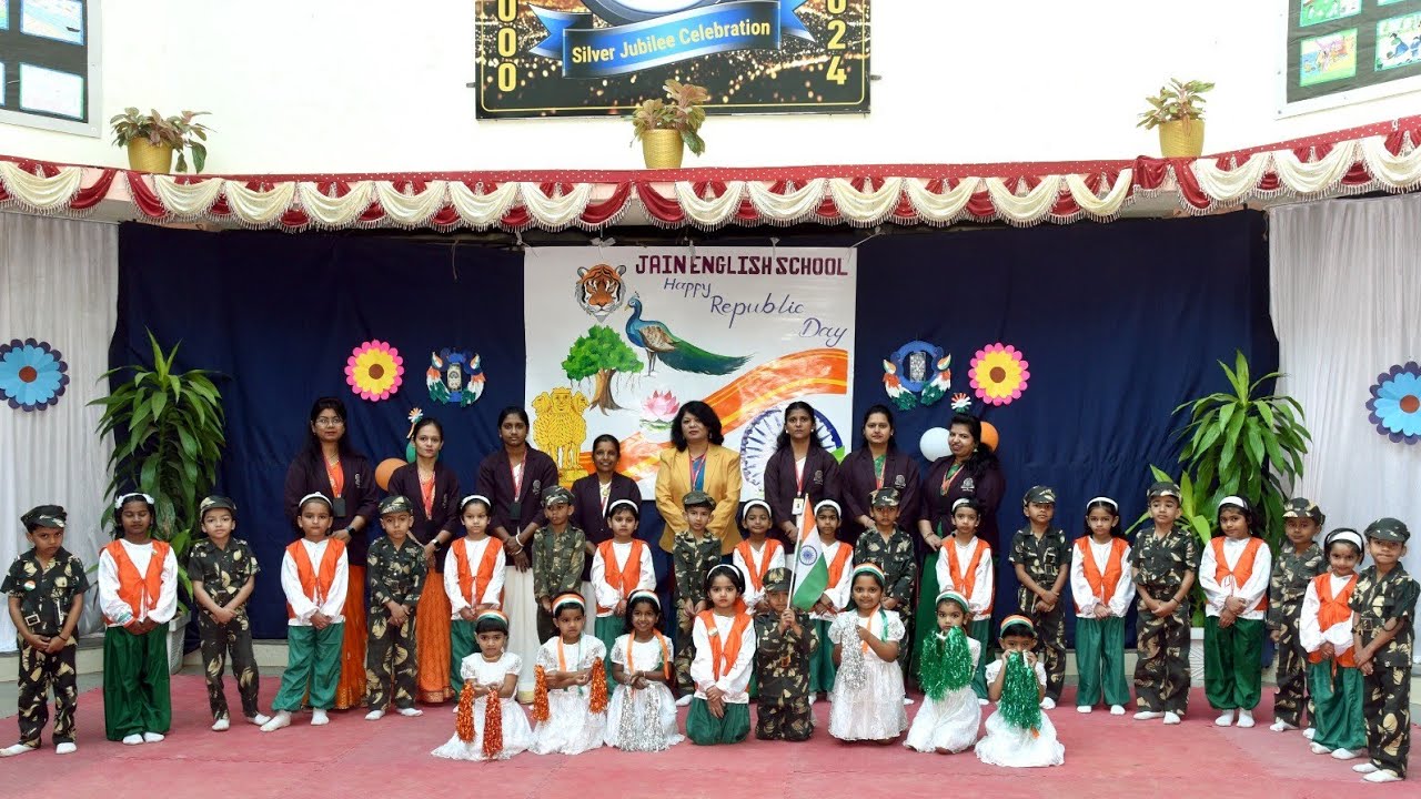 Republic Day Celebration Pre-Primary Section  ( Jain English School,Talegaon Dabhade 2023-24)