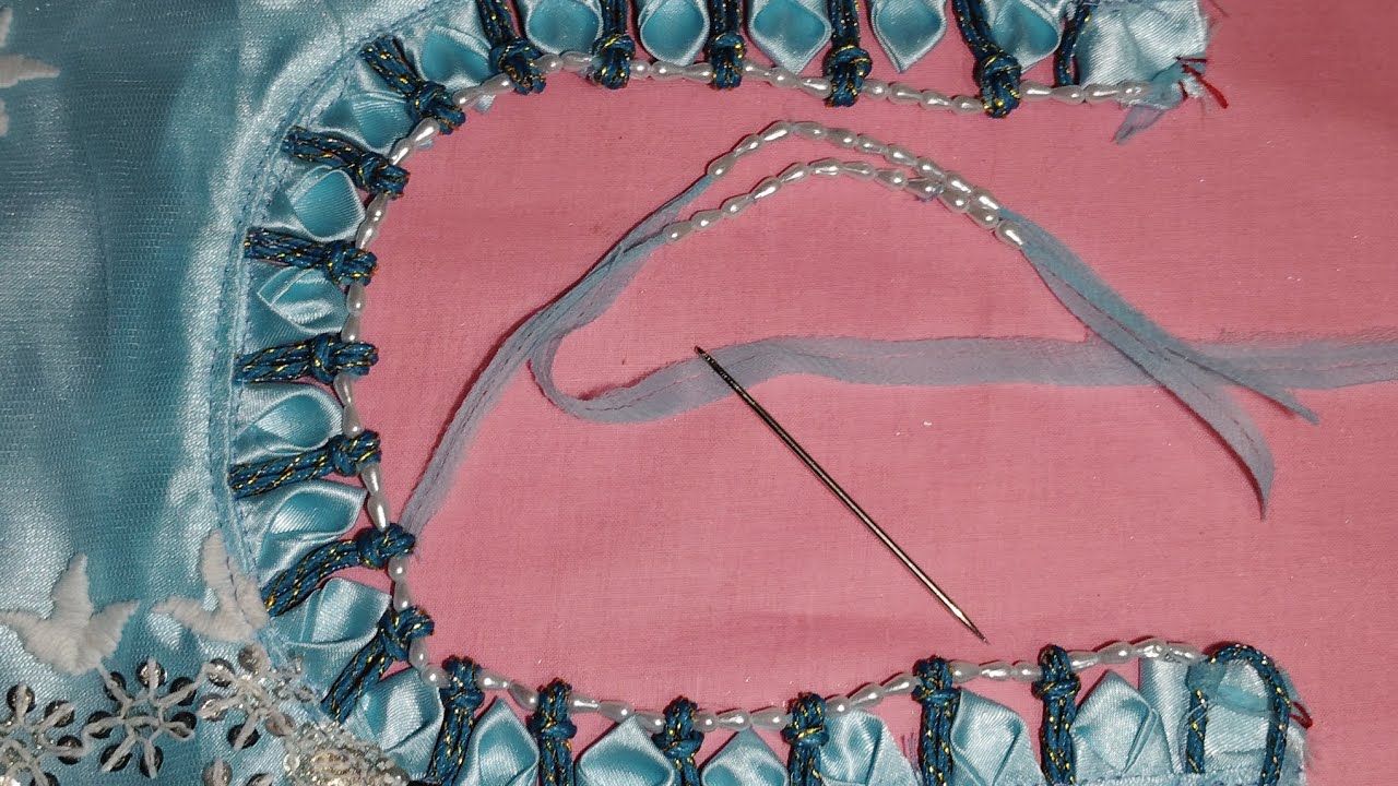 Beutiful neck design drop pearls with Dory🪡🪡🥀🌹👌👍👈