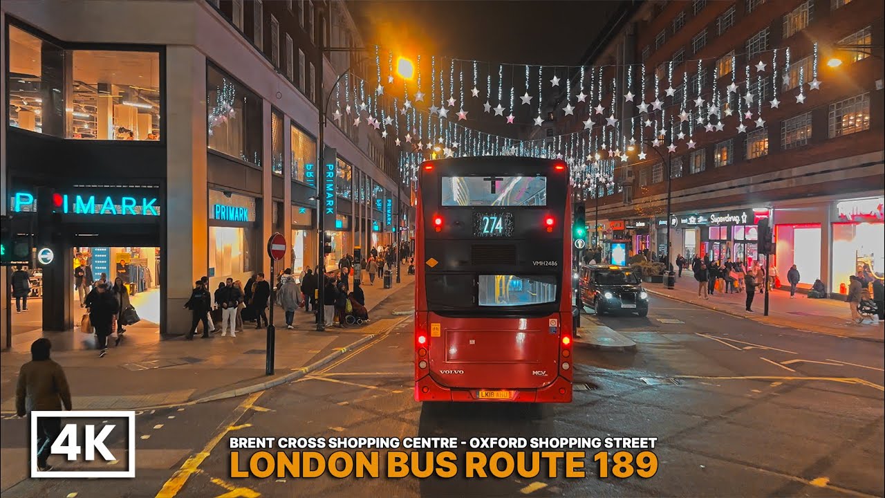 🍂 AUTUMN Bus Ride: London Route 189 – From Brent Cross to Marble Arch in Central London  🚌