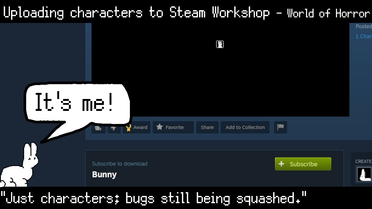 Uploading a Character to Steam Workshop (Ver. 1.02 public_beta) - World of Horror