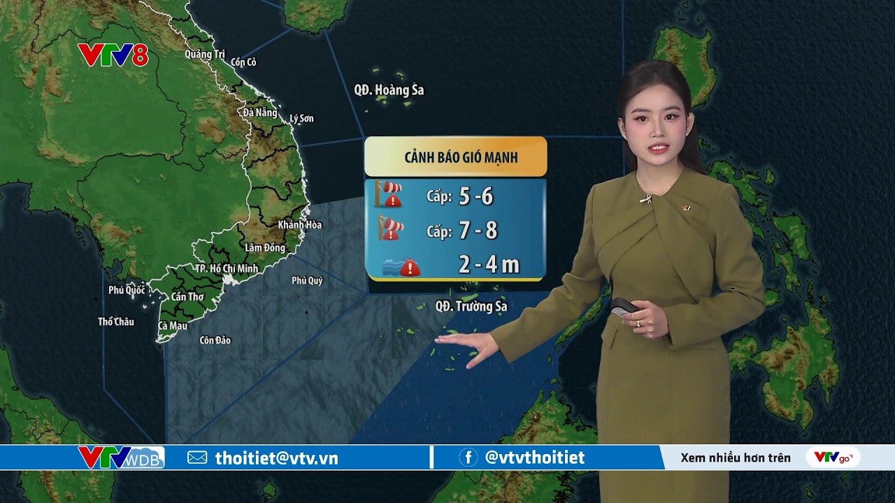 Dự báo thời tiết biển ngày 15/03/2026 | Cảnh báo gió mạnh và sóng lớn | VTVWDB
