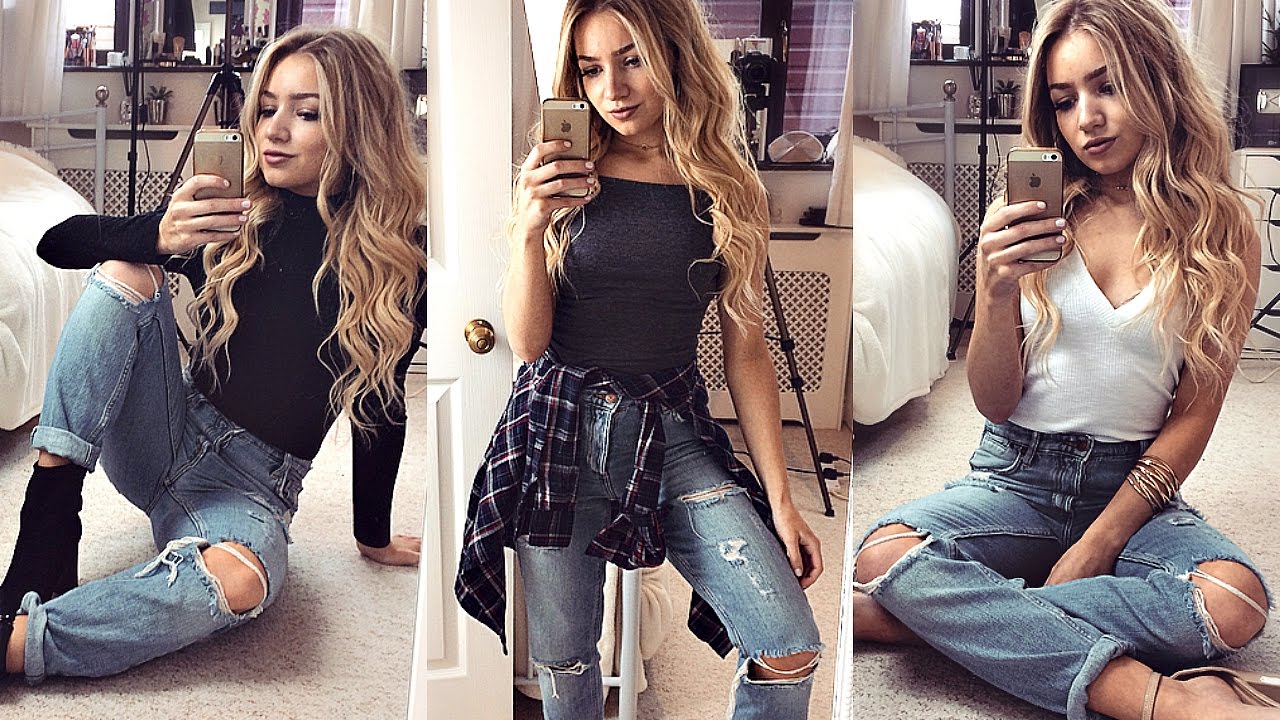 1 PAIR OF BOYFRIEND JEANS 4 WAYS! / How I Style Boyfriend Jeans