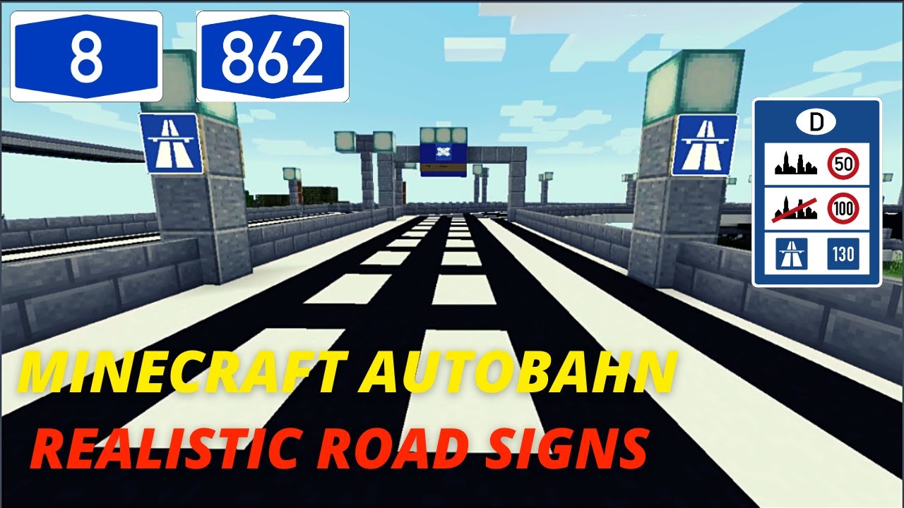 Minecraft Freeways A868/A8 with ROAD SIGNS MOD (PC VERSION) / Minecraft Highway Trip!