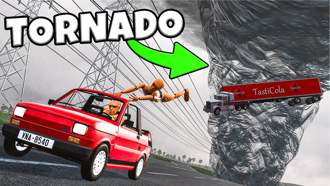 ❄️ UCIEKAM PRZED OGROMNYM TORNADEM?! | BeamNG Drive |