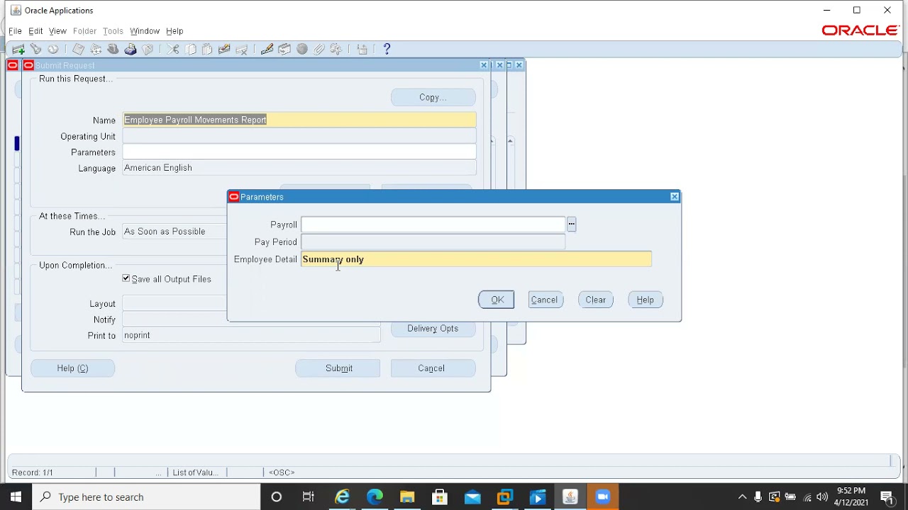 Oracle E-Business Suite HRMS Training Post Payroll Processes Part-I