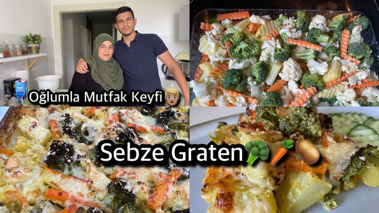 FİRİNDA COK KOLAY SEBZE GRATEN🥦/ OĞLUMUN EŞLİĞİNDE👨🏽‍🍳/ -SOHBETLİ TARİFLER