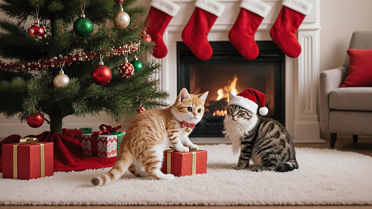 Jingle Bells with Adorable Kittens! 🎄 A Festive Music Video #kitten
