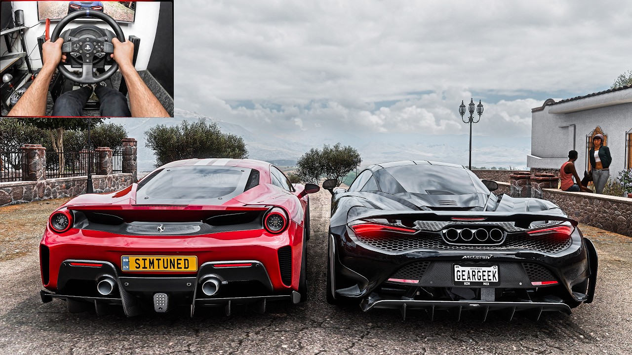 Ferrari 488 Pista & McLaren 765LT - Forza Horizon 5 | Thrustmaster T300RS Gameplay