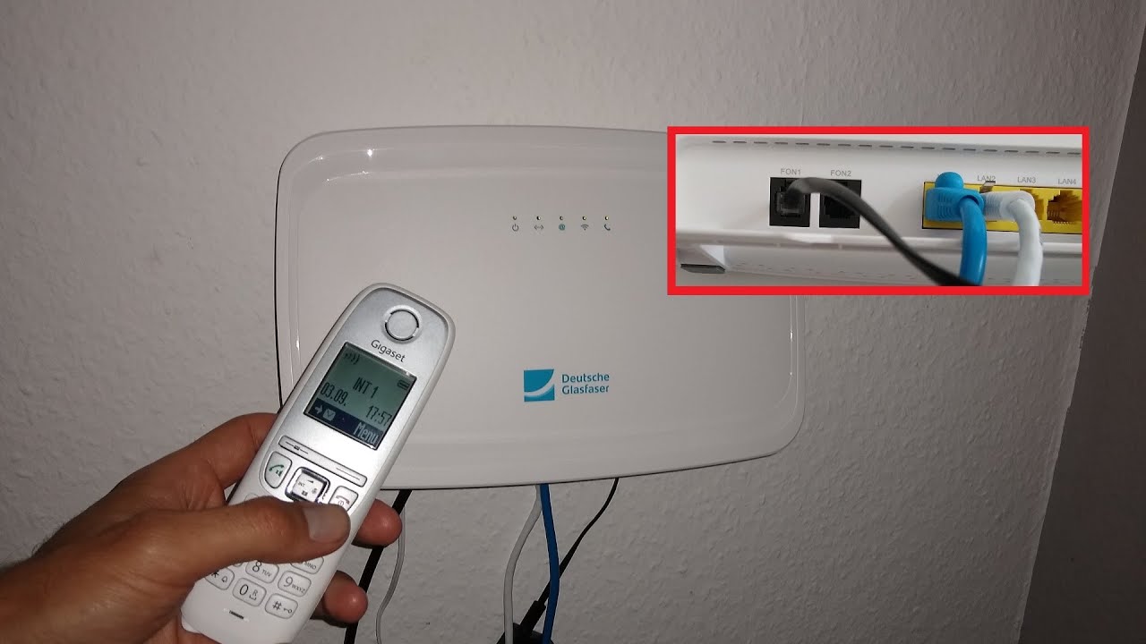 Telefon an Glasfaser Router anschlie&szlig;en &ndash; Deutsche Glasfaser Router Sagemcom Telefon einrichten