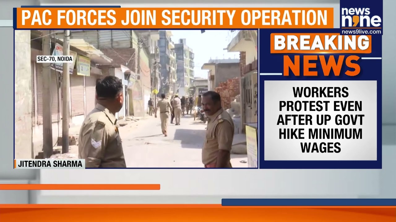 Noida Protests Turn Violent Again: Stone Pelting, Tear Gas In Sector 63 Wage Row | News9
